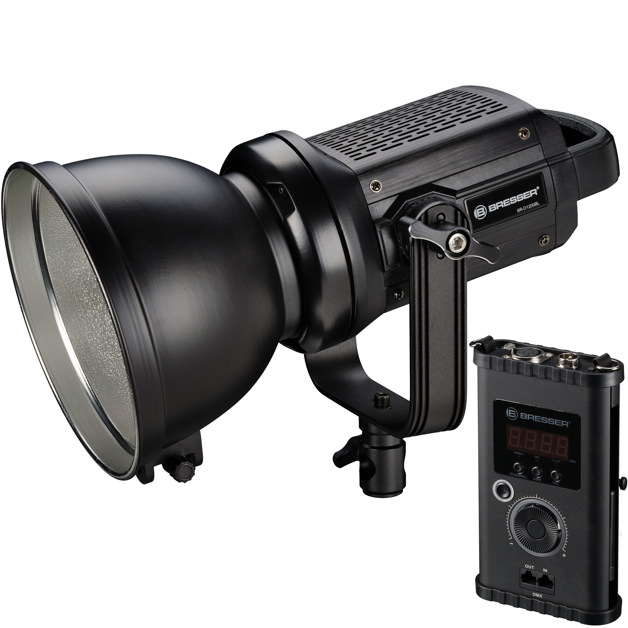 Lámpara de estudio LED BRESSER BR-D1200BL COB de 120 W con mando a distancia