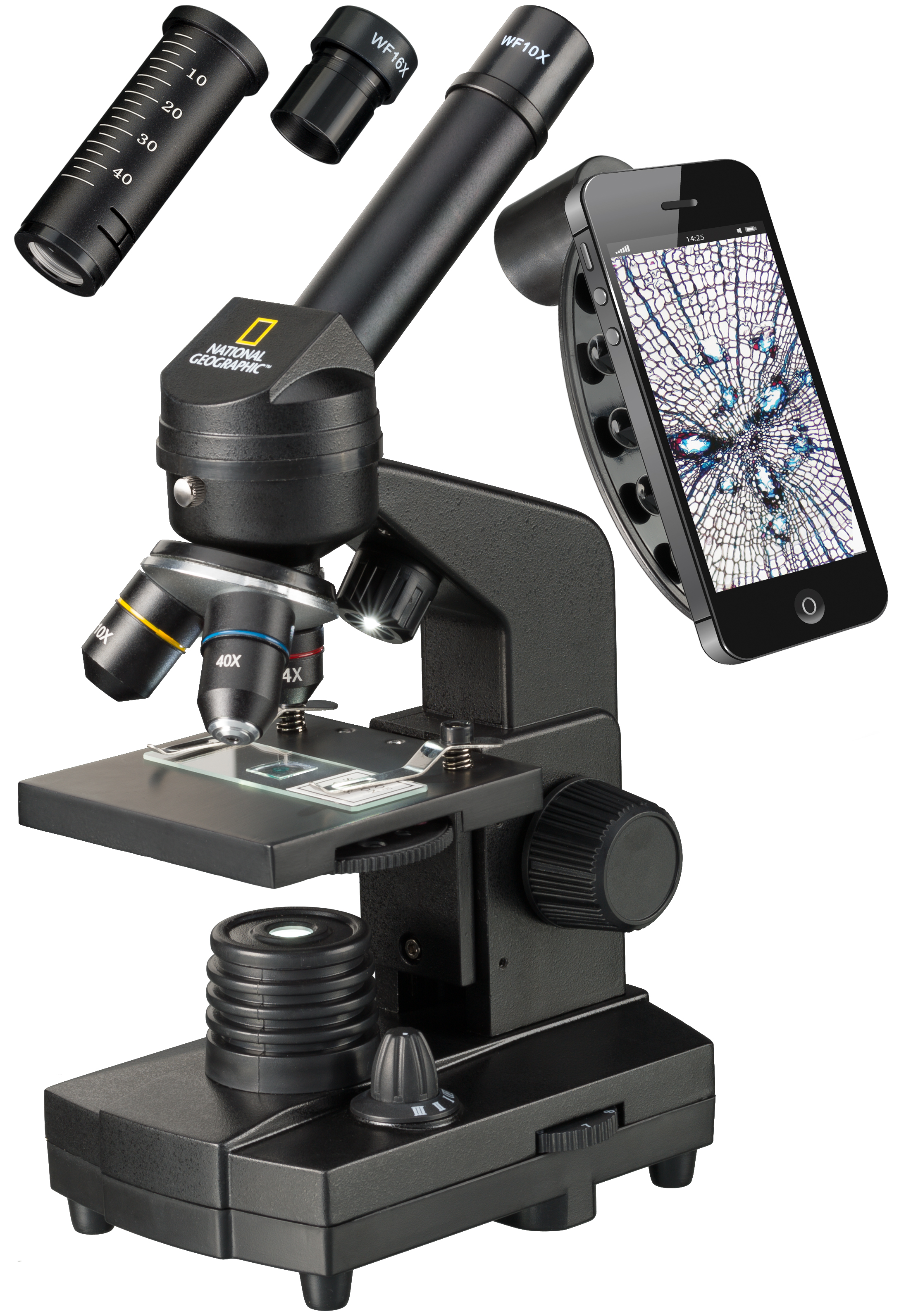 Microscopio NATIONAL GEOGRAPHIC 40x-1280x con Soporte para Smartphone
