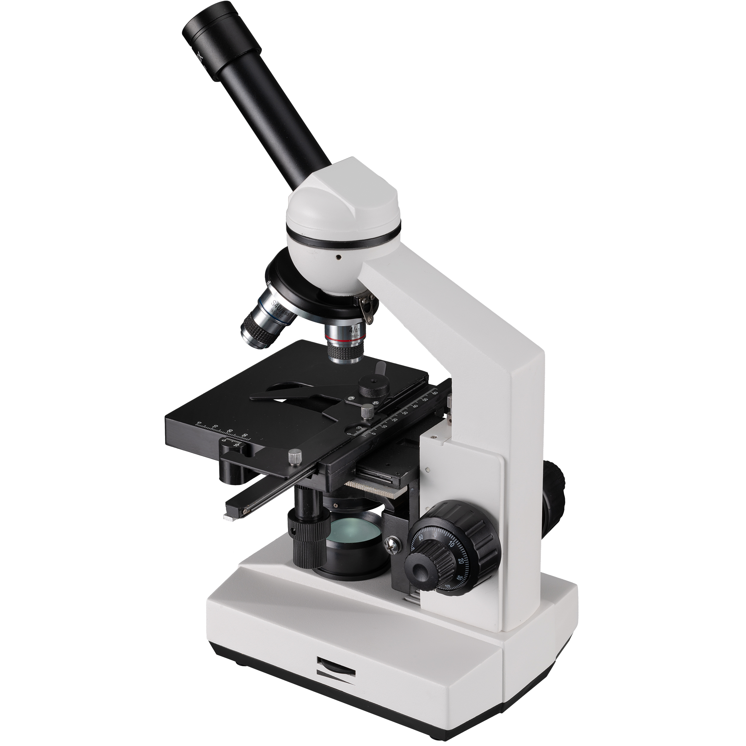 Microscopio 80X-1600X para niños principiantes microscopios monoculares  compuestos de laboratorio con lentes de vidrio óptico e iluminación LED 