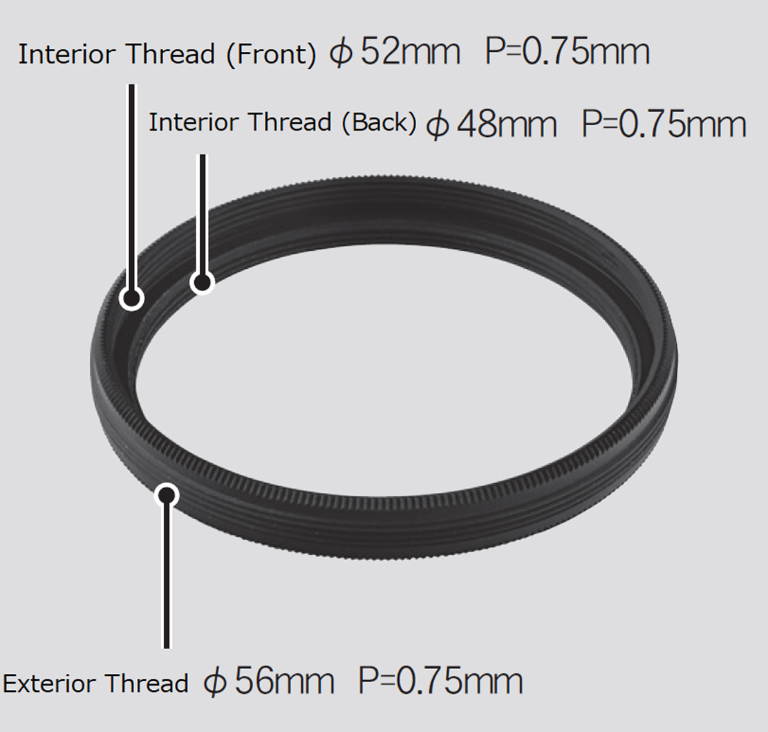 Adaptador de filtro Vixen M56 para roscas de filtro M48 mm y M52 mm