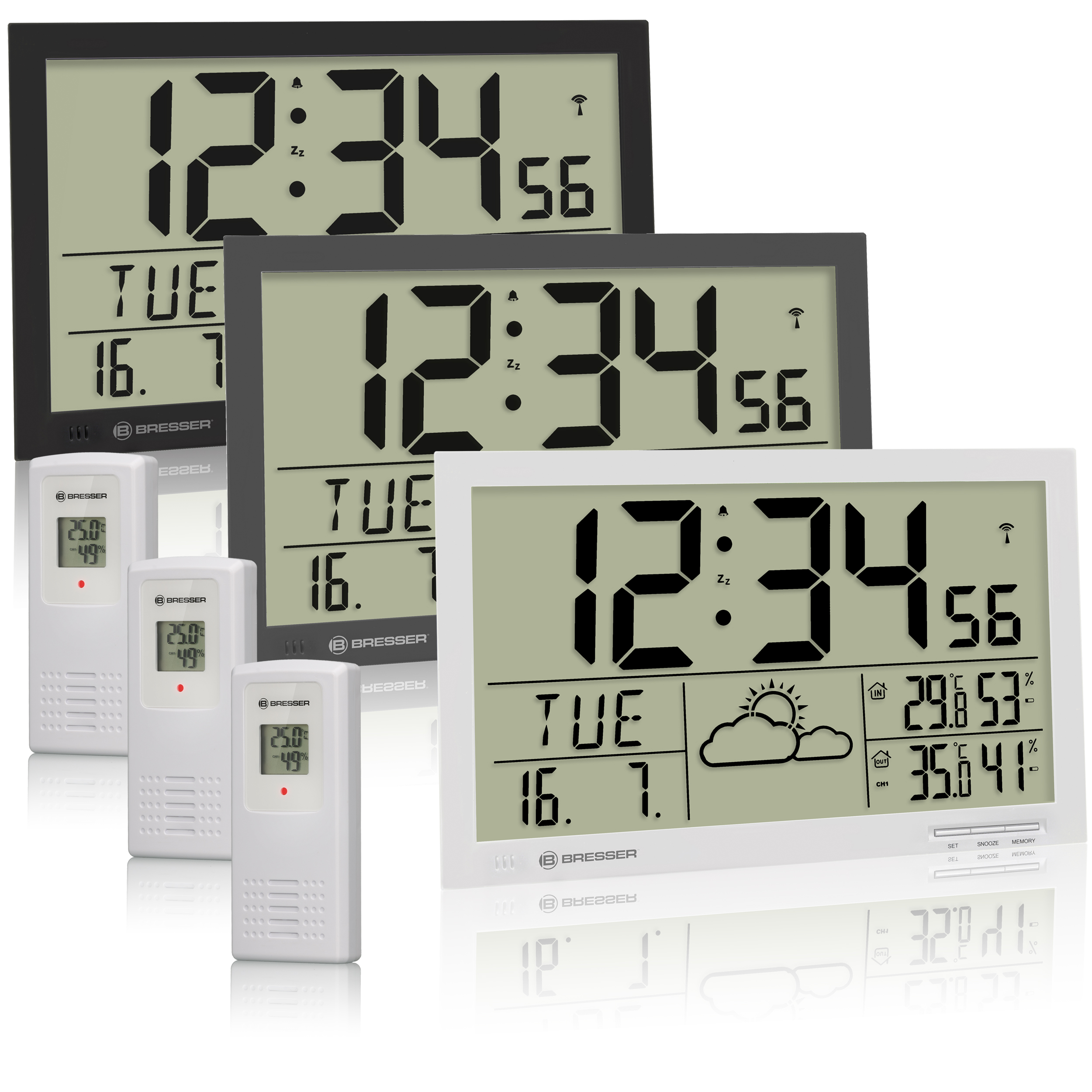 Reloj meteorológico de Pared BRESSER MyTime Jumbo LCD 