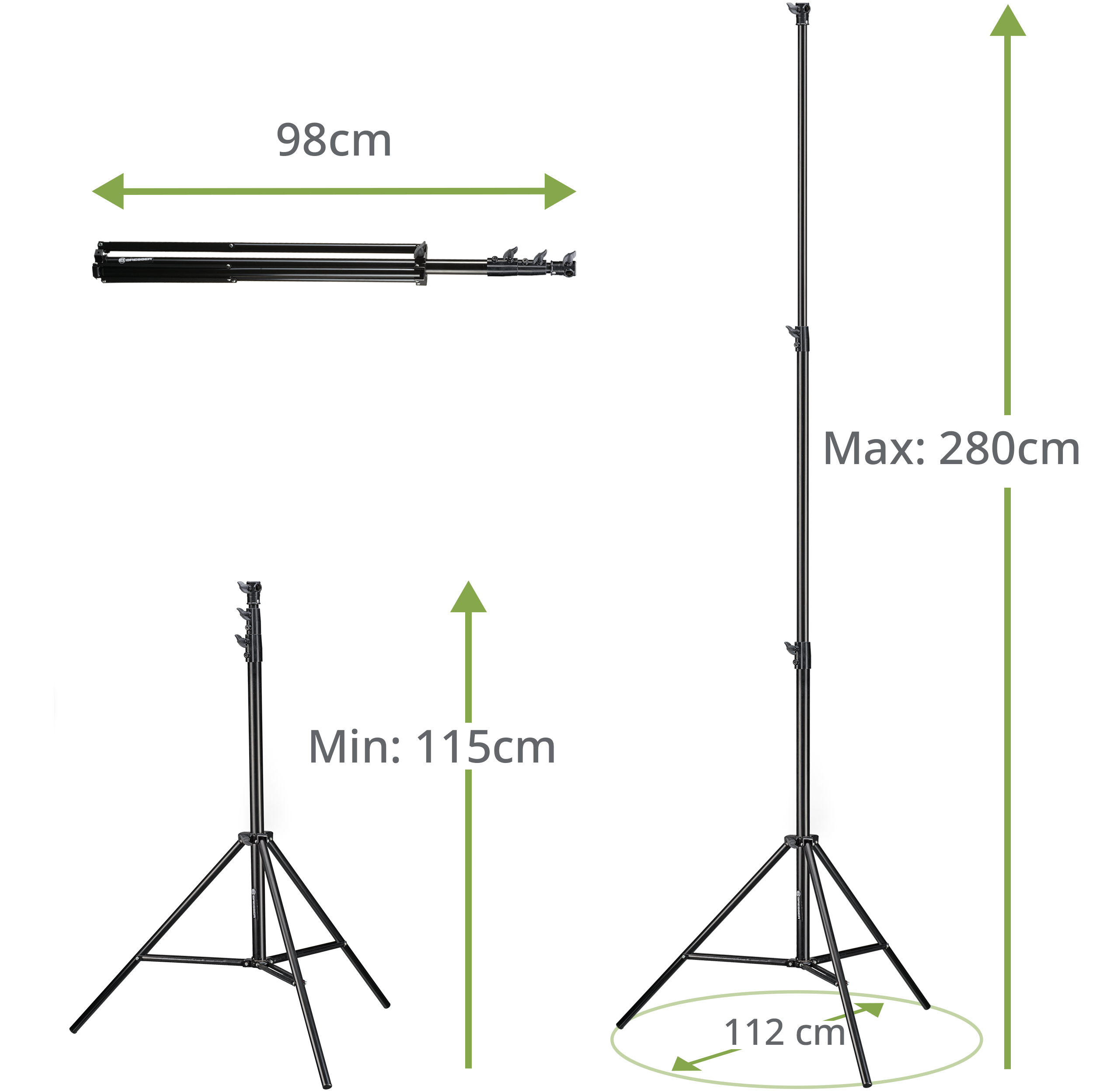 2 Piea de Estudio BRESSER BR-TP280 PRO-1 (280 cm) + bolsa