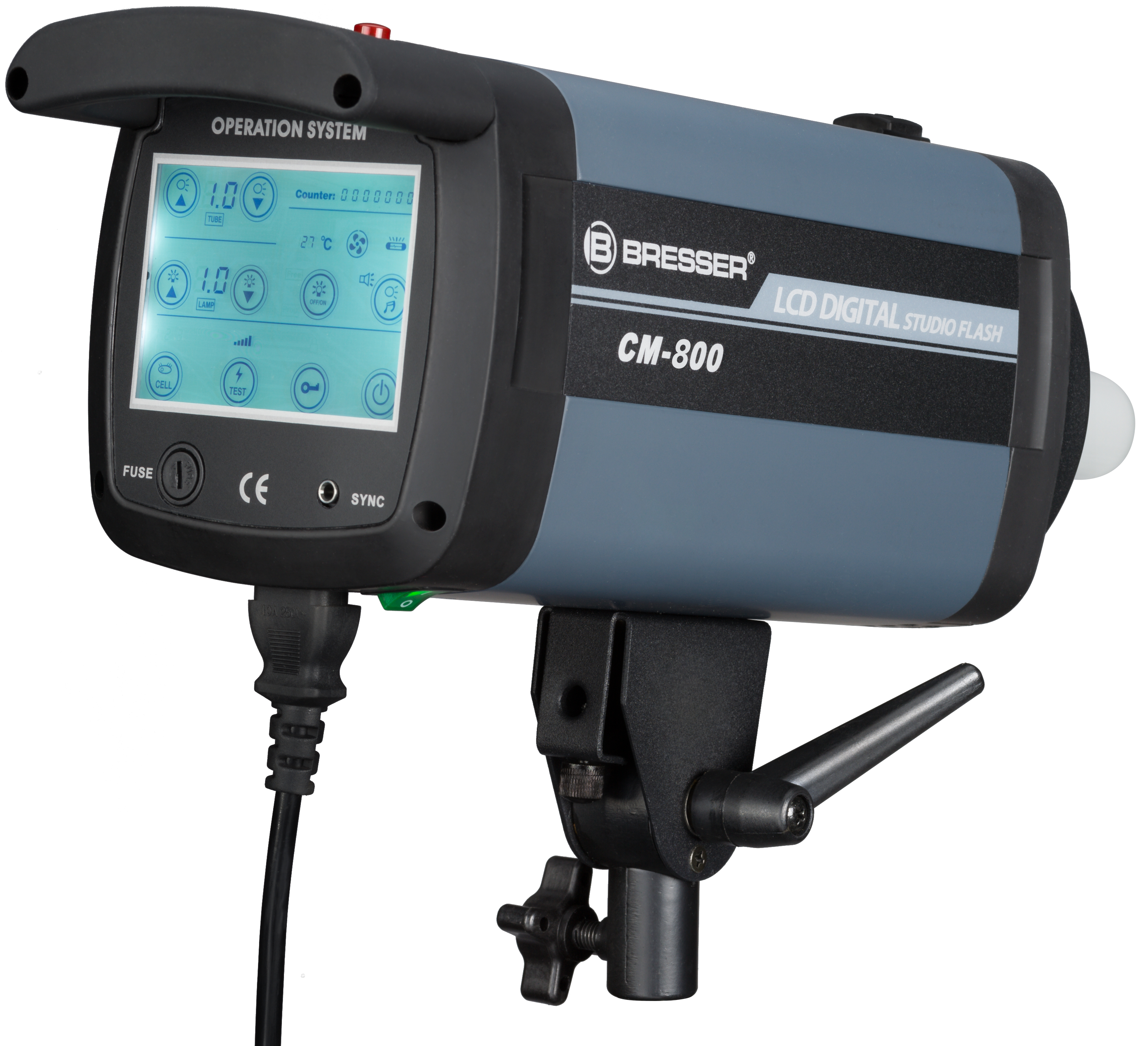 BRESSER Flash de estudio CM-800 con gran pantalla táctil LCD