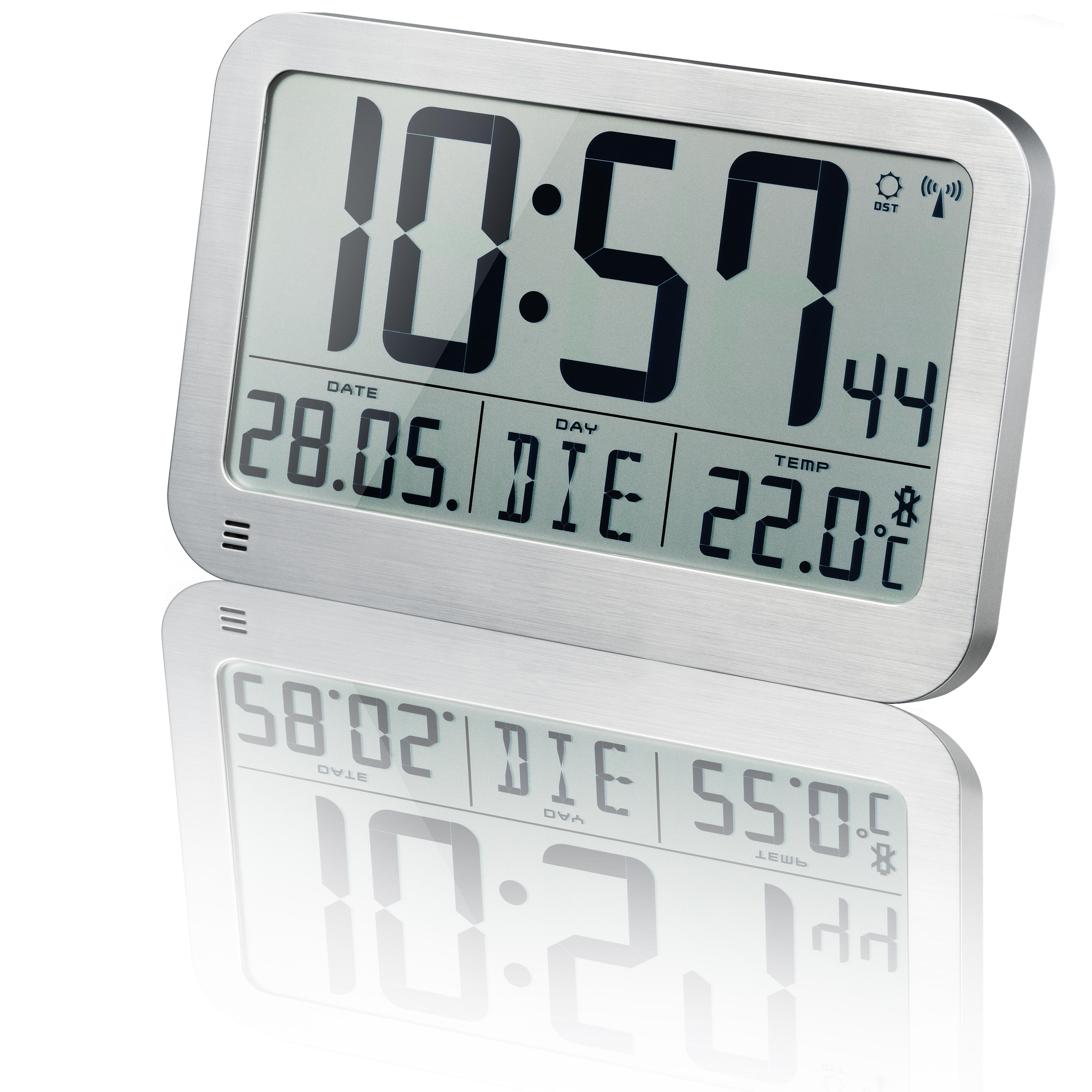 Reloj de Pared / Mesa OPTUS MyTime MC LCD argénteo 225x150mm