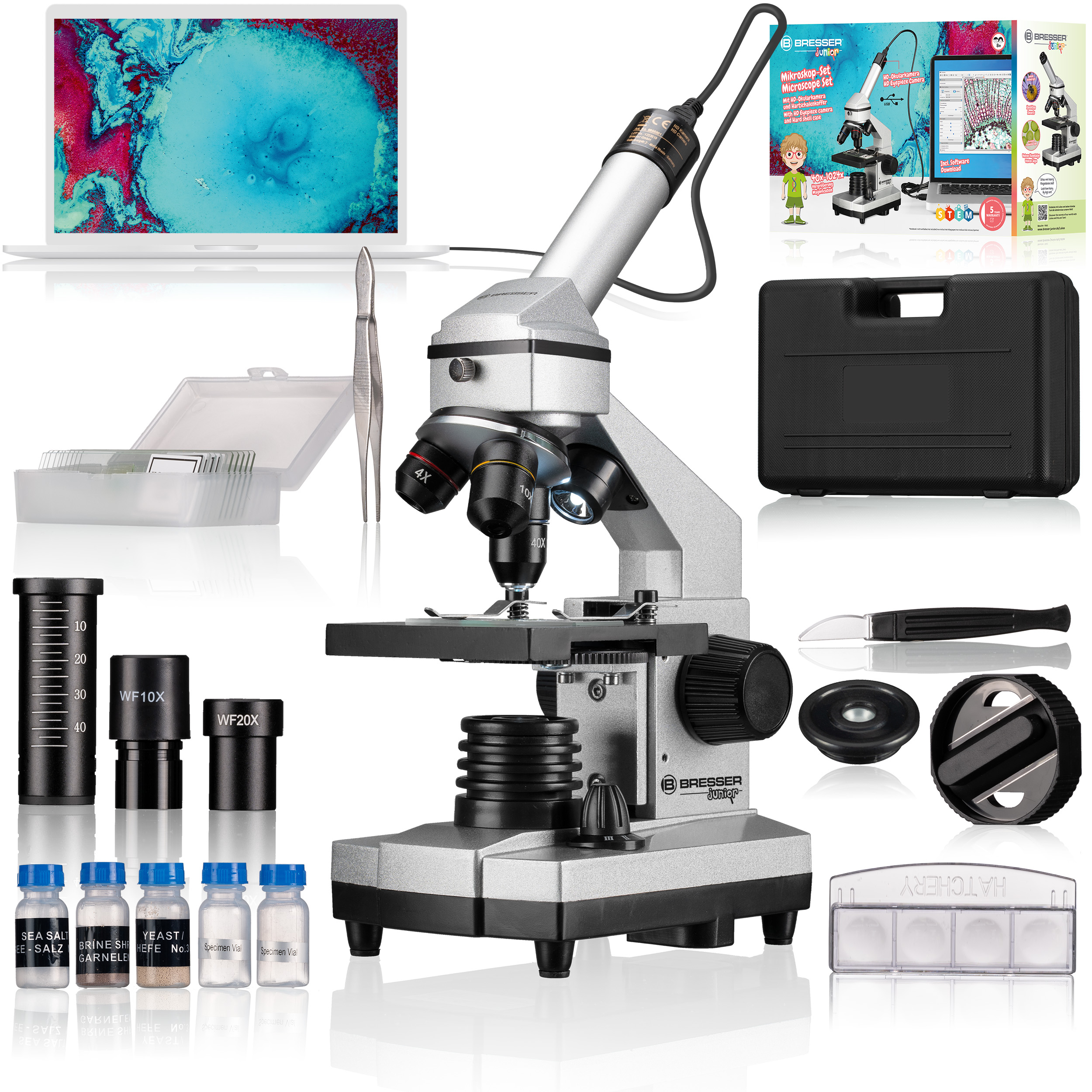 BRESSER JUNIOR 40x-1024x Microscopio Set