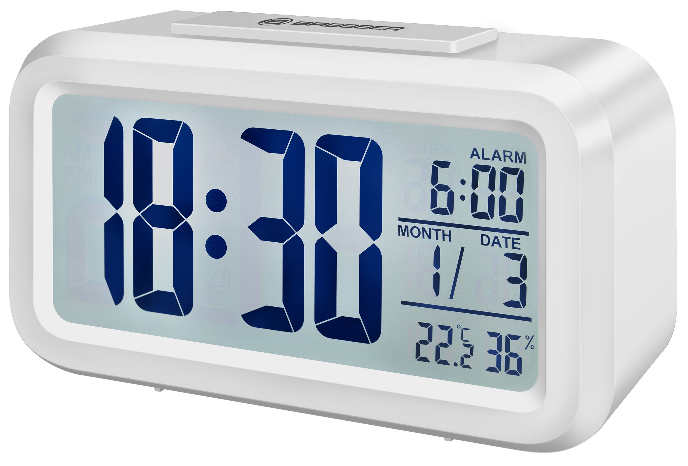 BRESSER MyTime Duo Reloj Despertador blanco