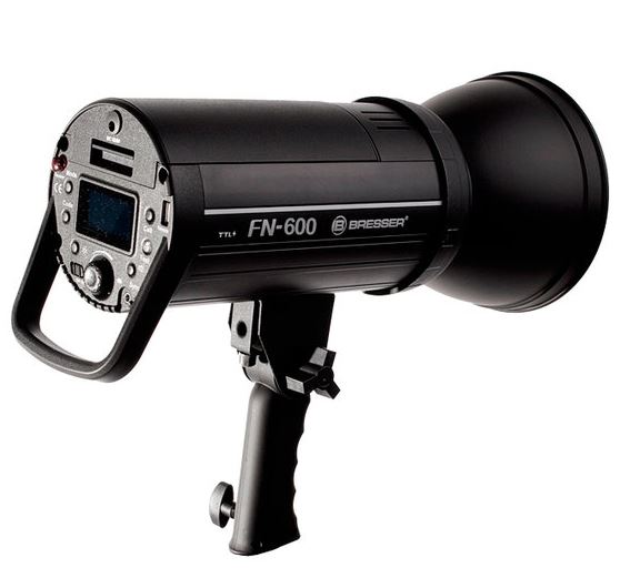 Flash de Estudio BRESSER FN-600 Studioblitz con Función TTL para Nikon + Acumulador